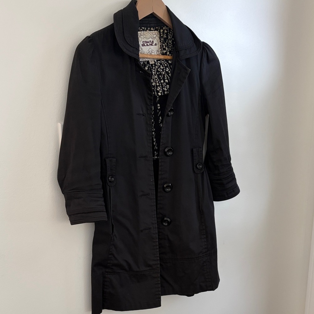 Costa Blanca Black Women's Single-Breasted Coat
